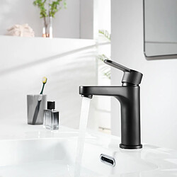 CECIPA MAX Robinet de Lavabo pour Salle de Bain, Mitigeur Lavabo de Salle de Bain Hauteur du Bec 112 mm, Noir