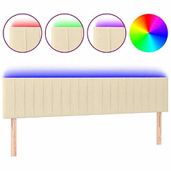 Maison Chic Tête de lit scandinave à LED,meuble de chambre Crème 160x5x78/88 cm Tissu -MN22640