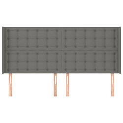 Avis Maison Chic Tête de lit scandinave avec oreilles,meuble de chambre Gris foncé 203x16x118/128 cm Tissu -MN49492