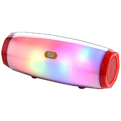 Yonis Enceinte Bluetooth LED Lumineuse 5W Subwoofer Portable USB FM Enceinte Bluetooth Portable 5W Avec Lumière LED Dansante USB FM Subwoofer Rouge YONIS