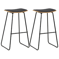 vidaXL Tabourets de bar lot de 2 noir similicuir 