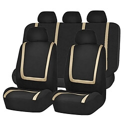 Wewoo Couverture de siège de voiture universelle tissu polyester couvertures de de housse de de véhicule protecteur intérieur accessoires 9pcs Set Beige 