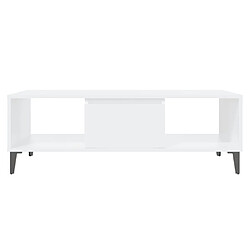 Acheter vidaXL Table basse blanc 103,5x60x35 cm bois d'ingénierie