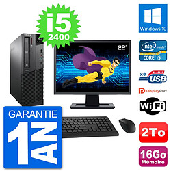 PC Lenovo M91p SFF Ecran 22" Intel i5-2400 RAM 16Go Disque 2To Windows 10 Wifi · Occasion 