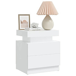 Avis Maison Chic Table de chevet Table de Nuit Meuble de Rangement Blanc 45x35x52 cm Aggloméré