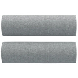 Acheter vidaXL Canapé 2 places avec oreillers gris clair 140 cm tissu