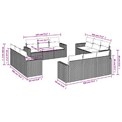 Avis vidaXL Salon de jardin avec coussins 12 pcs marron résine tressée