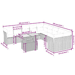 Avis vidaXL Salon de jardin 11 pcs avec coussins gris résine tressée