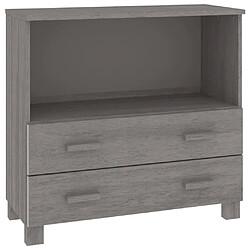 Maison Chic Buffet,Meuble de Rangement,commode pour salon,Cuisine HAMAR Gris clair 85x35x80 cm Bois massif de pin -MN26604