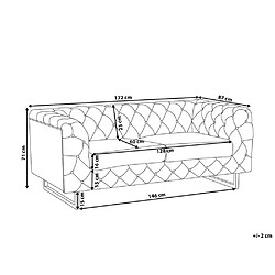 Avis Beliani Canapé Chesterfield 2 places en tissu beige VISSLAND