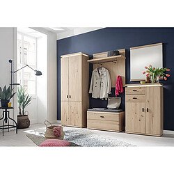 Avis Pegane Armoire de rangement en chêne sombre bianco - L.75 x H.204 x P.38 cm