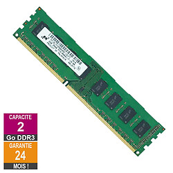 Barrette Mémoire 2Go RAM DDR3 Micron MT16JTF25664AZ-1G1F1 DIMM PC3-8500U · Reconditionné PC3-8500 - 1066MHz