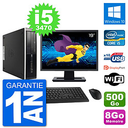 PC HP 8300 SFF Ecran 19" Intel i5-3470 RAM 8Go Disque 500Go Windows 10 Wifi · Occasion 