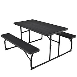 Helloshop26 Table de jardin avec 2 bancs pliable table de pique-nique camping pour 4 à 6 personnes noir 20_0005128