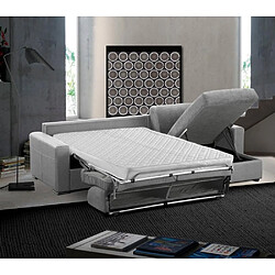 Inside 75 Canapé d'angle express 120 IMPERIAL matelas 22 cm sommier lattes cuir Regent gris clair