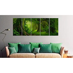 Decoshop26 Tableau toile de décoration murale impression premium en 5 parties sur châssis en bois motif Tropical Jungle 225x90 cm 11_0018057