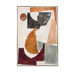 Pegane Tableau peinture à l'huile sur toile,peinte à la main avec cadre noir et argenté-Longueur 120 x Profondeur 3.5 x Hauteur 80 cm