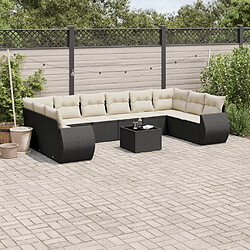 Maison Chic Salon de jardin 11 pcs avec coussins | Ensemble de Table et chaises | Mobilier d'Extérieur noir résine tressée -GKD51459