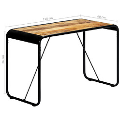 vidaXL Table à manger 118x60x76 cm Bois de manguier massif brut pas cher