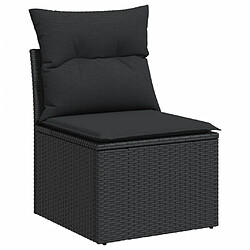 Avis vidaXL Salon de jardin 5 pcs avec coussins noir résine tressée