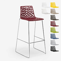 Tabouret de bar de cuisine Grand Soleil 74 cm design Spider Slitta, Couleur: Bordeaux 