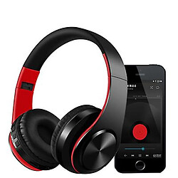 Universal Écouteurs Bluetooth sans fil, casque pliable stéréo haute définition (noir + bleu)