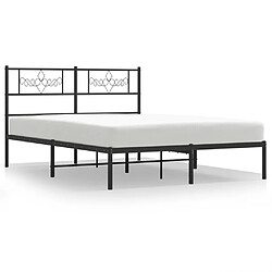 Maison Chic Lit adulte - Cadre de lit métal avec tête de lit,Structure du lit Contemporain pour chambre noir 140x200 cm -MN36945