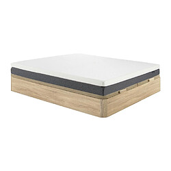 Vente-Unique Ensemble 180 x 200 cm sommier coffre naturel clair + matelas mousse HD 7 zones et accueil mémoire de forme déhoussable ép.20cm - KELIH de YSMÉE