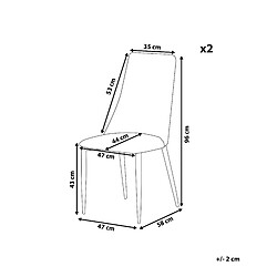 Avis Beliani Set de 2 Cuir PU Chaise de salle à manger Gris clair CLAYTON