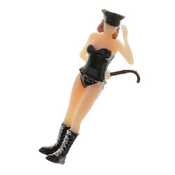 RM 1:64 Figure Doll Sexy Girl Model Outdoor For Siku Matchbox Fire-wheel Black Collections de poupées Diorama