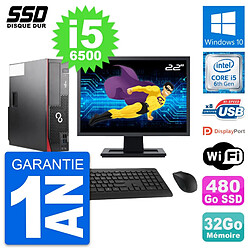 PC Fujitsu D556 DT Ecran 22" Intel i5-6500 RAM 32Go SSD 480Go Windows 10 Wifi · Occasion 