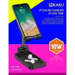 iKaku KSC-386 Support de téléphone portable de bureau avec fonction de charge Qi 10 W Gris