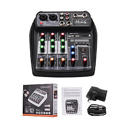 Justgreenbox Carte son compacte Console de mixage Mélangeur audio numérique Entrée USB MP3 BT 4 canaux + Alimentation fantôme 48V pas cher