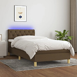 Sommier à lattes,Cadre à lattes de lit et matelas et LED pour Adulte Marron foncé 80x200cm -MN10850