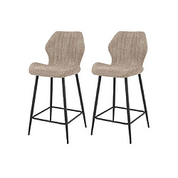 Avis Lisa Design Dahi - lot de deux tabourets de bar - support lombaire - en tissu bouclette sable