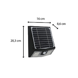 Avis Applique solaire avec détecteur de mouvement IP65 (500Lm 4000K A++) Noire - Voltman