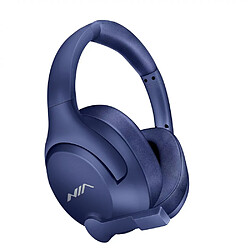 General Casque Bluetooth sans fil, pliable sur l'oreille avec microphone, casque stéréo à basses profondes avec cache-oreilles doux à mémoire de forme pour iPhone/téléphone portable/PC(bleu) 