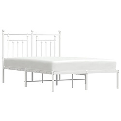 Acheter Maison Chic Lit adulte - Cadre de lit métal avec tête de lit pour chambre blanc 120x200 cm -MN73927