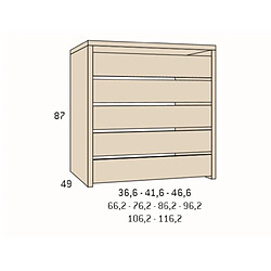 Inside 75 Option 12 pour intérieur d'armoire 96,2 cm hauteur 220 cm