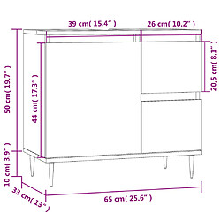 vidaXL Armoire de salle de bain blanc 65x33x60 cm bois d'ingénierie pas cher