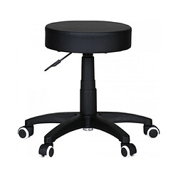 Mes Tabouret de bureau à roulettes 50x50x44/55 cm en PU noir