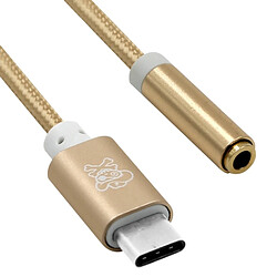 Avis Wewoo Adaptateur or Audio USB-C / Type-C vers Jack 3,5 mm Nylon Tissé, Longueur: environ 10cm