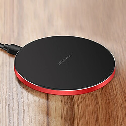 Wewoo Chargeur sans fil ultra-mince en alliage d'aluminium charge rapide Qi (noir rouge)