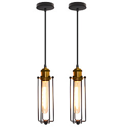 Stoex Lot de 2 Creative Suspension Pendentif Lumière Rétro Style Industriel Lustre Vintage Classique Plafonnier pour Café Loft Bar Chambre Noir