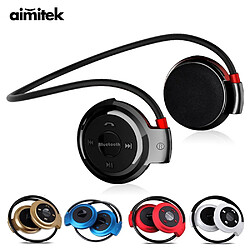 GUPBOO Aimitek Sports Casque Bluetooth sans fil Casque stéréo Lecteur MP3 Casque avec microphone Fente pour carte Micro SD 