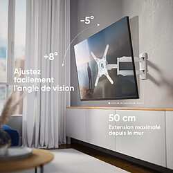 Avis ONKRON Support Mural TV Blanc pour 32 - 65 Pouces TV & Ecran, Bras TV Mural Articulé de 35 kg - Fixation Murale TV VESA 100x100 - VESA 400x400/Support TV Orientable et Inclinable Pivotant M4-W Blanc