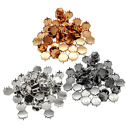 50pcs métal griffe punk rivets hexadécules rivet pour sacs chaussures deocr or rose