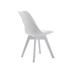 Vente-Unique Lot de 6 chaises JODY - Polypropylène et Hêtre - Blanc et pieds blanc pas cher