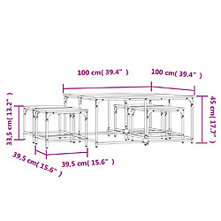 vidaXL Tables basses gigognes 5 pcs chêne fumé bois d'ingénierie pas cher