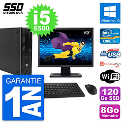 PC HP EliteDesk 800 G2 SFF Ecran 19" i5-6500 RAM 8Go SSD 120Go Windows 10 Wifi - Occasion